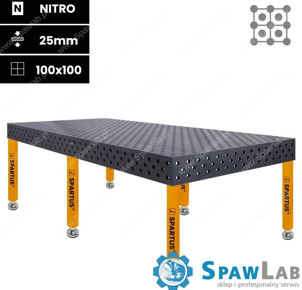 Spartus Stół spawalniczy Spartus Maximus 3D 3000x1500x200mm | diagonalny | D28 | 6 nóg ze stopami L=650mm