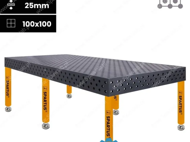 Spartus Stół spawalniczy Spartus Maximus 3D 3000x1500x200mm | diagonalny | D28 | 6 nóg ze stopami L=650mm