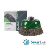 Spartus Szczotka doczołowa fi 100mm, drut nierdzewny falisty 0,3mm, gwint M14