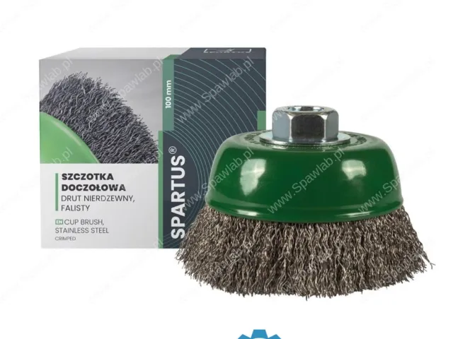 Spartus Szczotka doczołowa fi 100mm, drut nierdzewny falisty 0,3mm, gwint M14