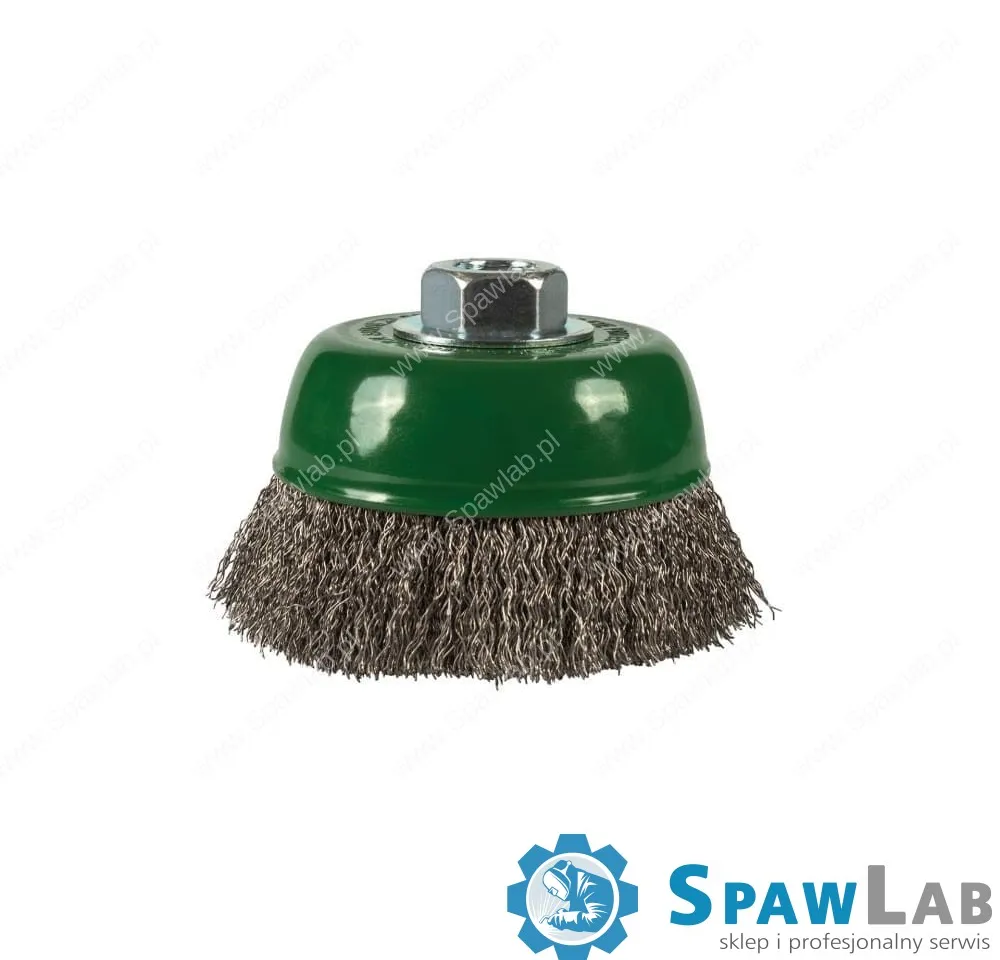 Spartus Szczotka doczołowa fi 100mm, drut nierdzewny falisty 0,3mm, gwint M14, zdjęcie 2