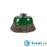 Spartus Szczotka doczołowa fi 100mm, drut nierdzewny falisty 0,3mm, gwint M14, zdjęcie 2