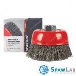 Spartus Szczotka doczołowa fi 100mm, drut stalowy falisty 0,3mm, gwint M14