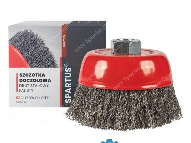 Spartus Szczotka doczołowa fi 100mm, drut stalowy falisty 0,3mm, gwint M14