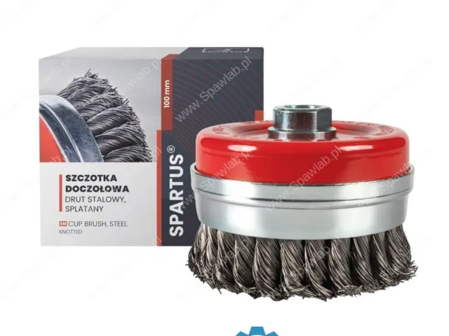 Spartus Szczotka doczołowa fi 100mm, drut stalowy splatany 0,5mm, gwint M14