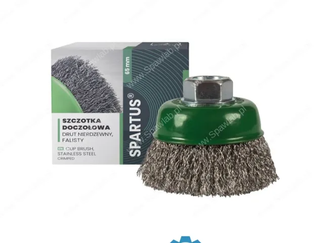 Spartus Szczotka doczołowa fi 65mm, drut nierdzewny falisty 0,3mm, gwint M14