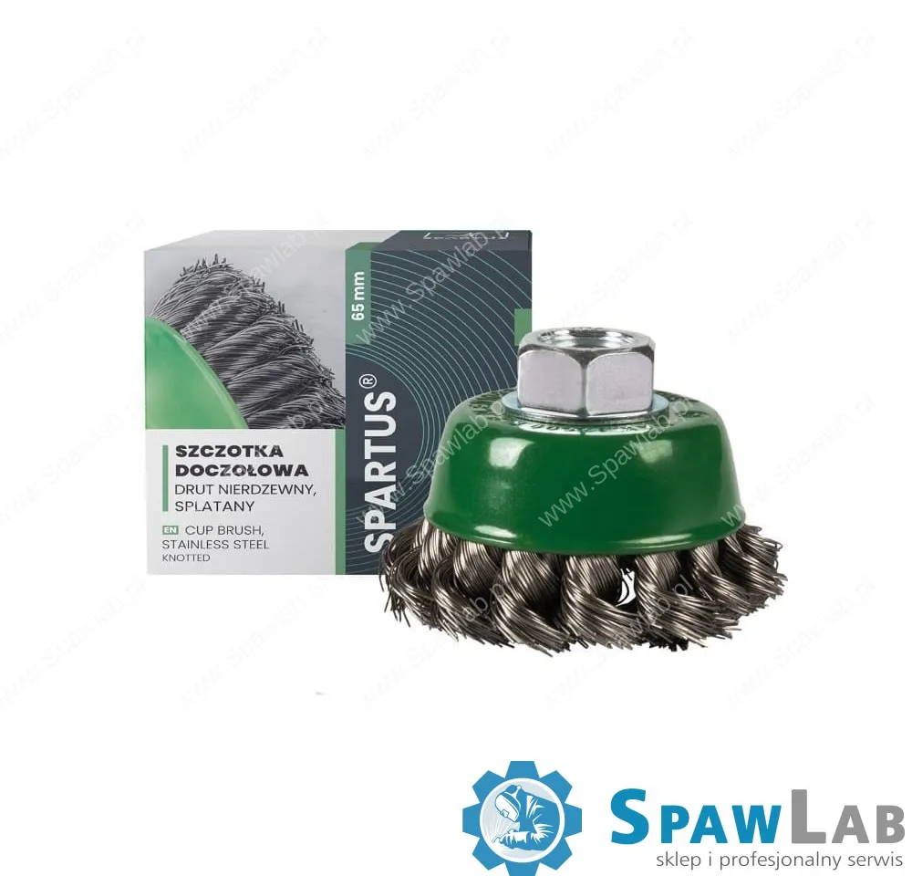 Spartus Szczotka doczołowa fi 65mm, drut nierdzewny splatany 0,35mm, gwint M14