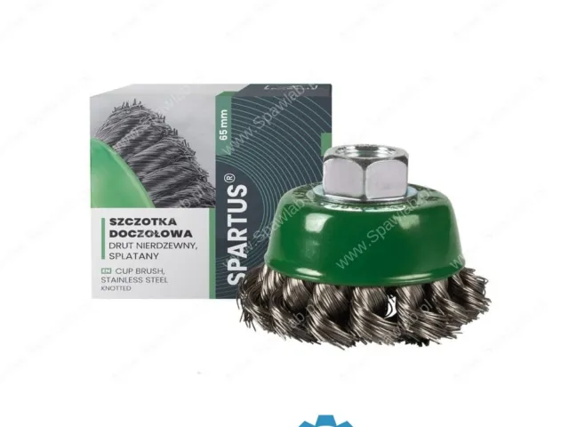 Spartus Szczotka doczołowa fi 65mm, drut nierdzewny splatany 0,35mm, gwint M14