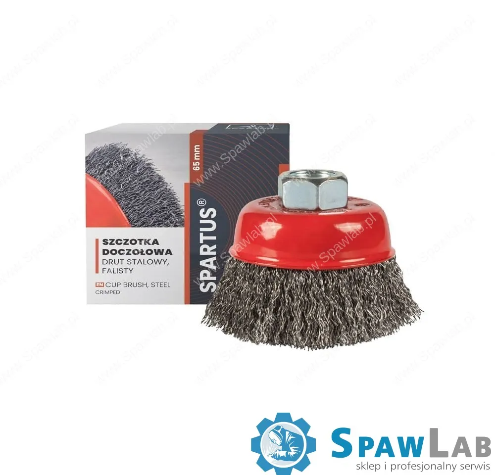 Spartus Szczotka doczołowa fi 65mm, drut stalowy falisty 0,3mm, gwint M14