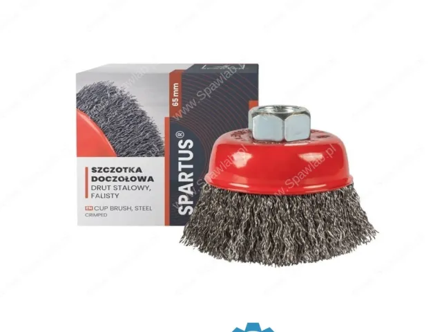 Spartus Szczotka doczołowa fi 65mm, drut stalowy falisty 0,3mm, gwint M14