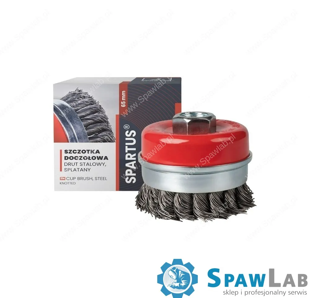 Spartus Szczotka doczołowa fi 65mm, drut stalowy splatany 0,5mm, gwint M14
