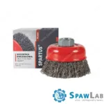 Spartus Szczotka doczołowa fi 75mm, drut stalowy falisty 0,3mm, gwint M14