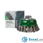 Spartus Szczotka doczołowa fi 80mm, drut nierdzewny splatany 0,5mm, gwint M14