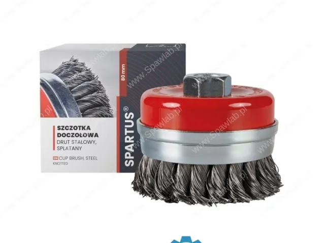 Spartus Szczotka doczołowa fi 80mm, drut stalowy splatany 0,5mm, gwint M14