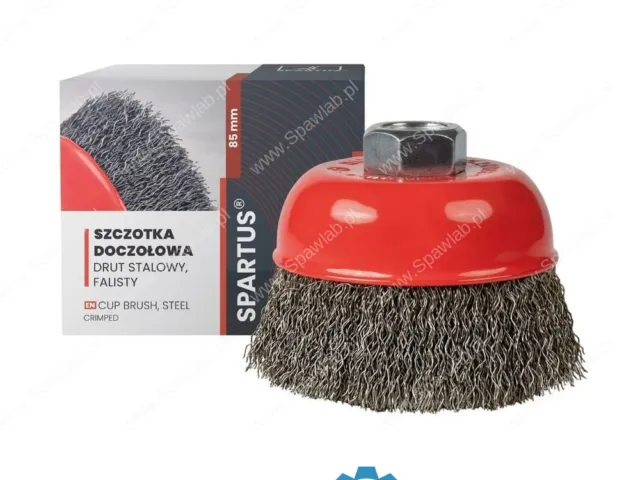 Spartus Szczotka doczołowa fi 85mm, drut stalowy falisty 0,3mm, gwint M14