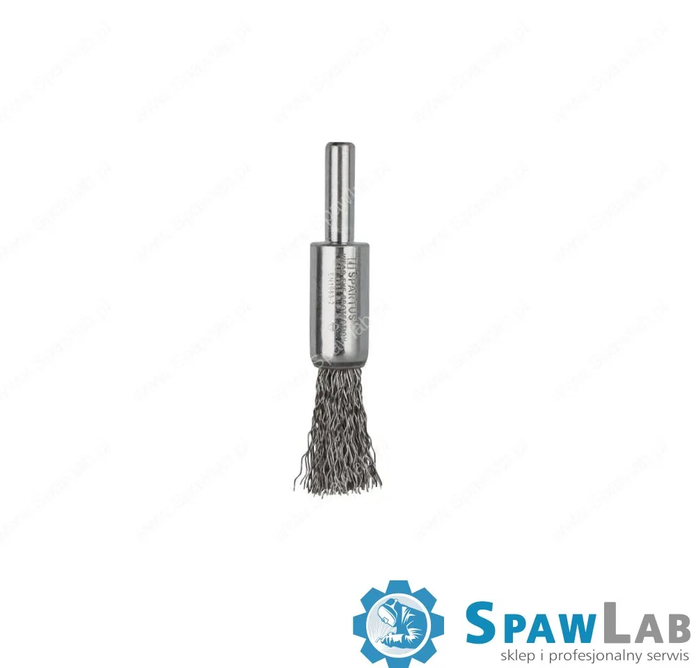 Spartus Szczotka pędzelkowa fi 12mm, drut nierdzewny falisty 0,3mm, trzpień 6mm, zdjęcie 2