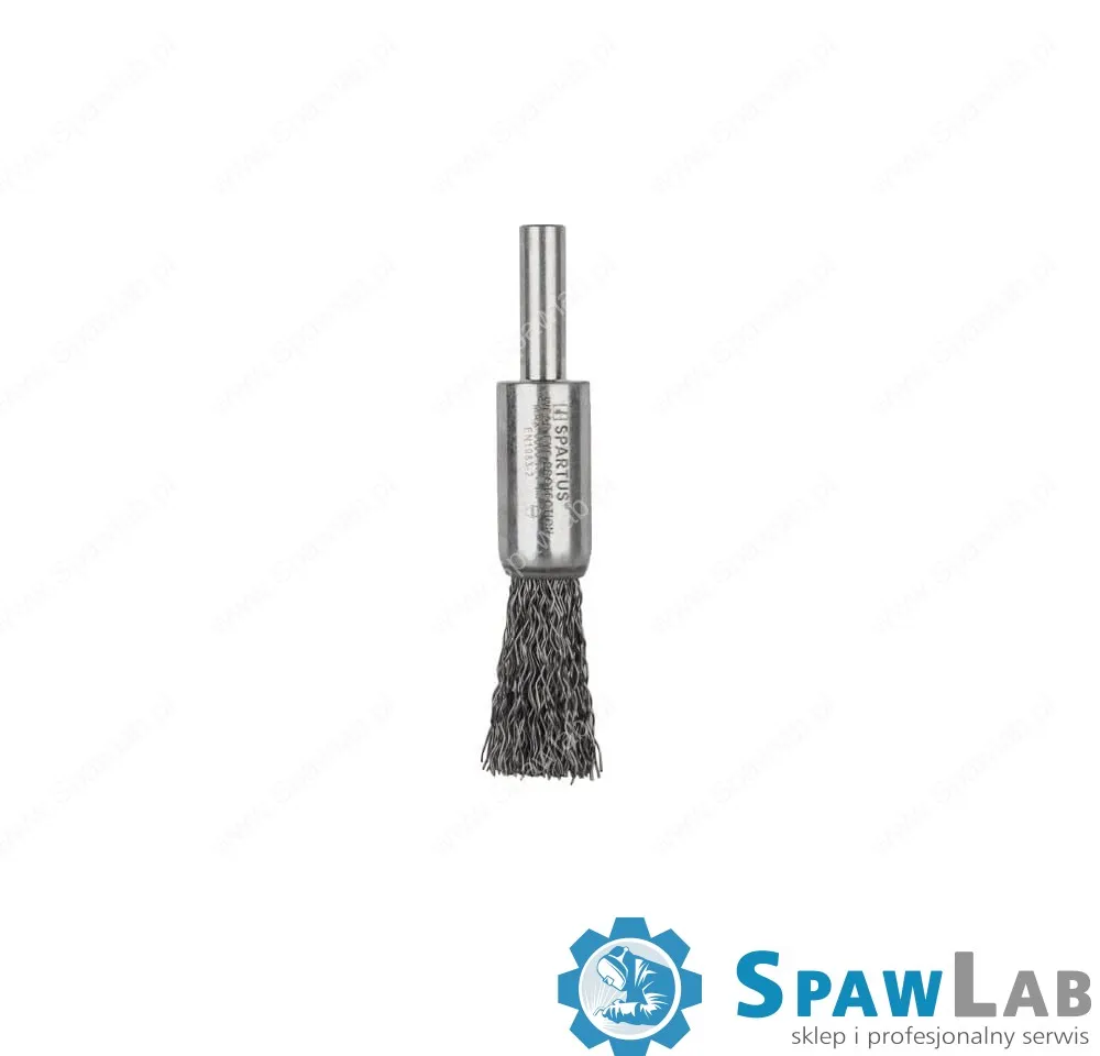 Spartus Szczotka pędzelkowa fi 12mm, drut stalowy falisty 0,3mm, trzpień 6mm, zdjęcie 2