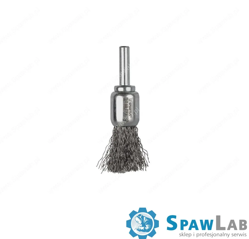 Spartus Szczotka pędzelkowa fi 17mm, drut nierdzewny falisty 0,3mm, trzpień 6mm, zdjęcie 2