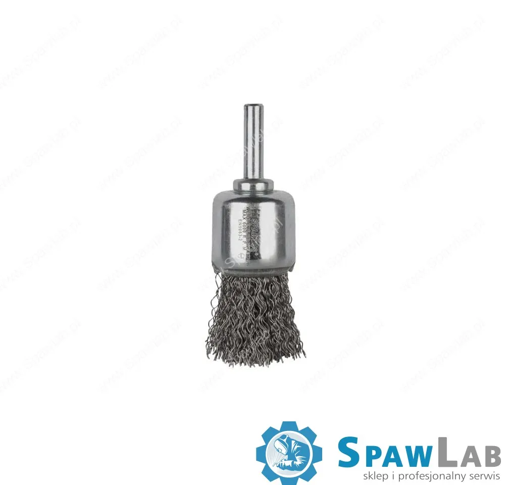 Spartus Szczotka pędzelkowa fi 25mm, drut nierdzewny falisty 0,3mm, trzpień 6mm, zdjęcie 2