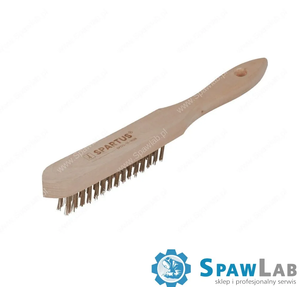 Spartus Szczotka ręczna 2-rzędowa drut stalowy mosiądzowany 0,3mm, zdjęcie 2