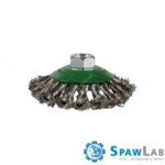 Spartus Szczotka stożkowa fi 100mm, drut nierdzewny splatany 0,5mm, gwint M14, zdjęcie 2