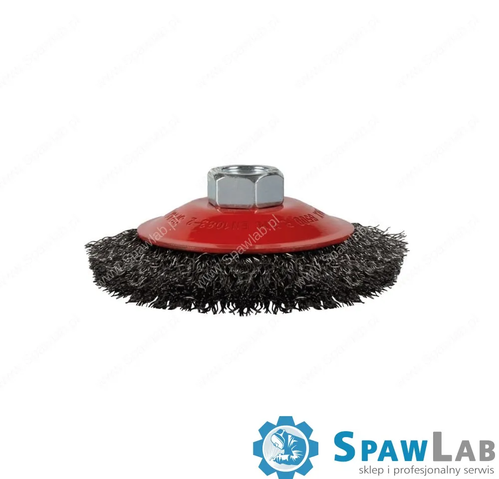 Spartus Szczotka stożkowa fi 100mm, drut stalowy falisty 0,3mm, gwint M14, zdjęcie 2