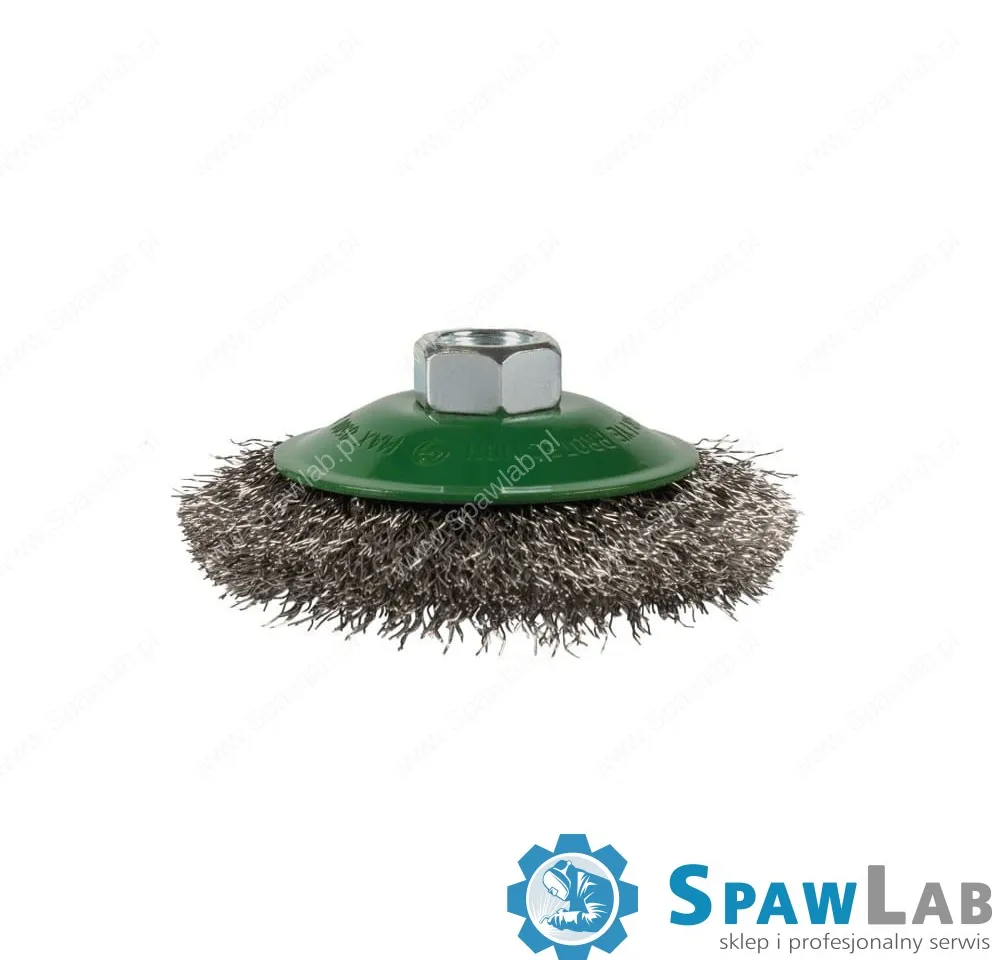 Spartus Szczotka stożkowa fi 100x10mm, drut nierdzewny falisty 0,3mm, gwint M14, zdjęcie 2