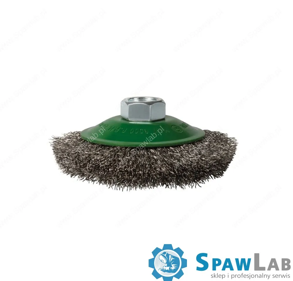 Spartus Szczotka stożkowa fi 100x20mm, drut nierdzewny falisty 0,3mm, gwint M14, zdjęcie 2