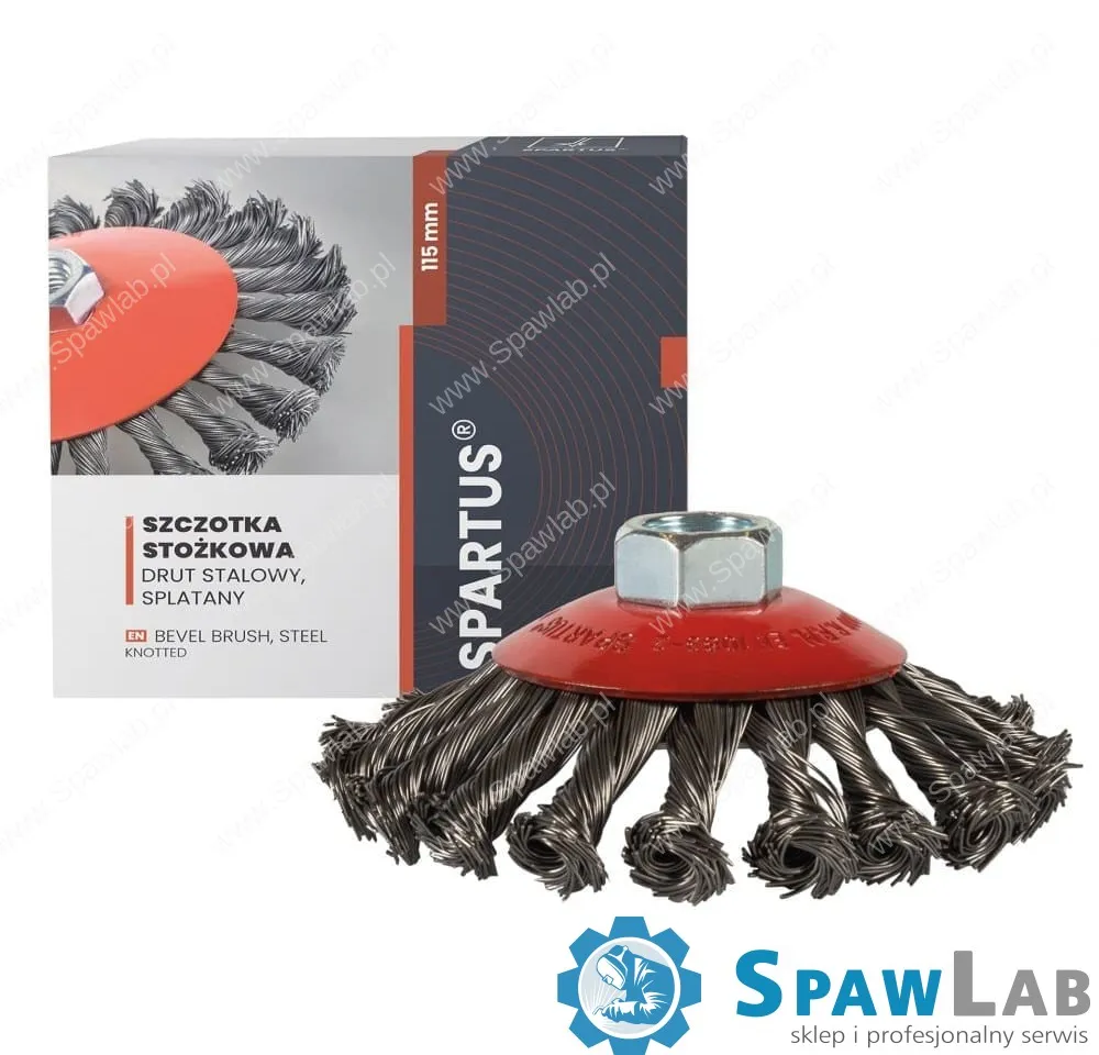 Spartus Szczotka stożkowa fi 115mm, drut stalowy splatany 0,5mm, gwint M14