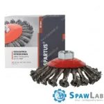 Spartus Szczotka stożkowa fi 115mm, drut stalowy splatany 0,5mm, gwint M14