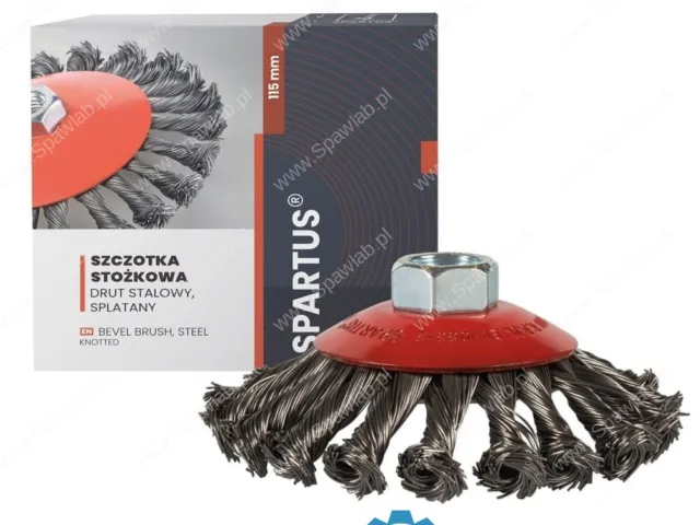 Spartus Szczotka stożkowa fi 115mm, drut stalowy splatany 0,5mm, gwint M14