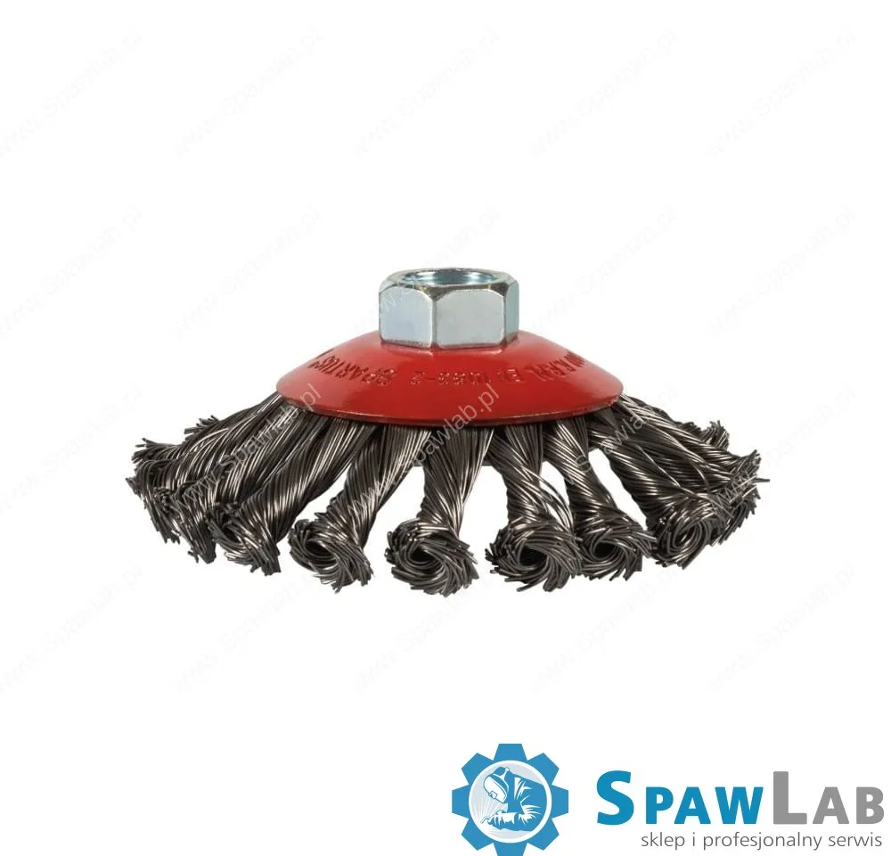 Spartus Szczotka stożkowa fi 115mm, drut stalowy splatany 0,5mm, gwint M14, zdjęcie 2