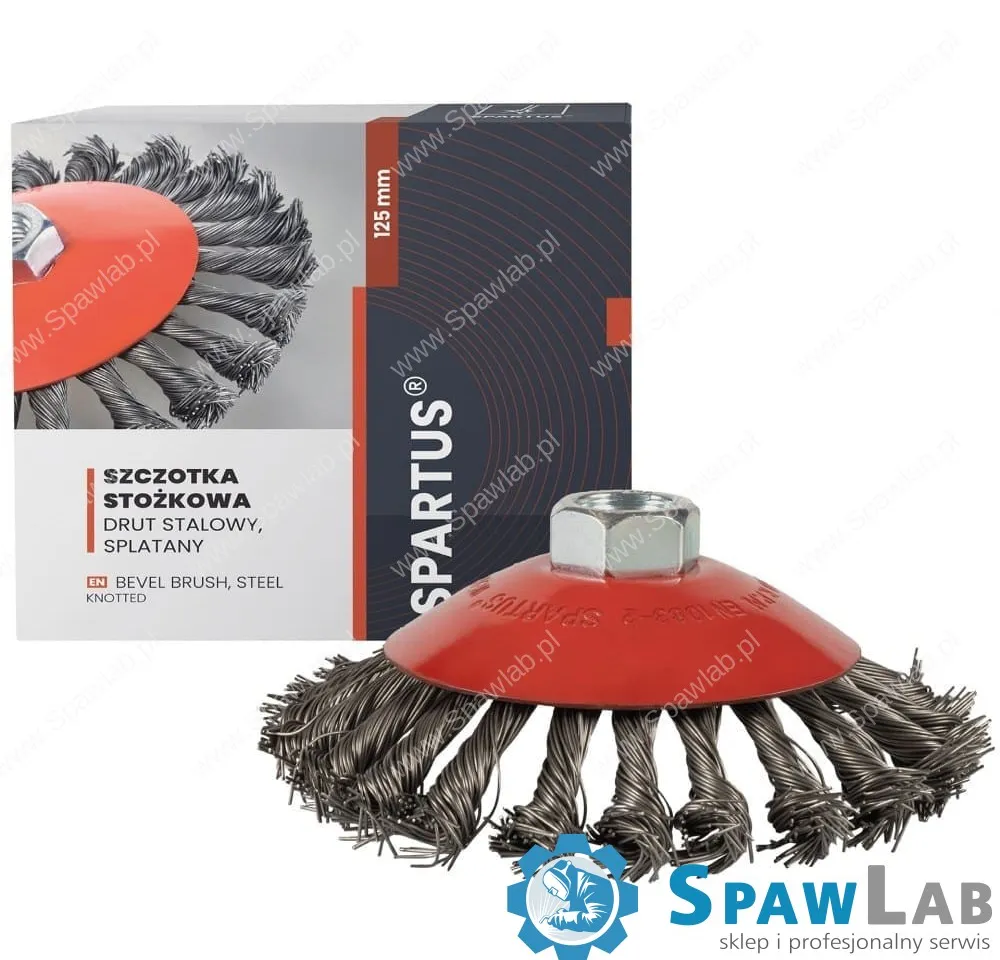 Spartus Szczotka stożkowa fi 125mm, drut stalowy splatany 0,5mm, gwint M14