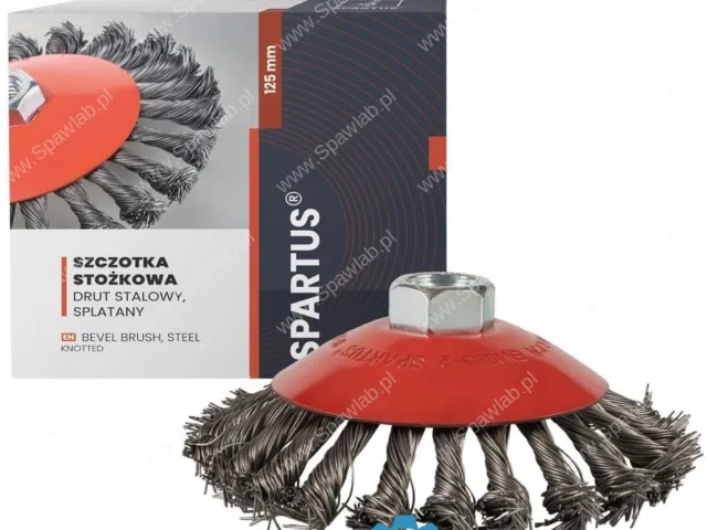 Spartus Szczotka stożkowa fi 125mm, drut stalowy splatany 0,5mm, gwint M14