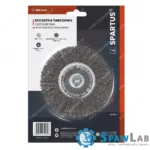 Spartus Szczotka tarczowa fi 100mm trzpieniowa, drut stalowy falisty 0,3mm, trzpień 6mm