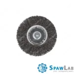 Spartus Szczotka tarczowa fi 100mm trzpieniowa, drut stalowy falisty 0,3mm, trzpień 6mm, zdjęcie 2