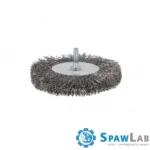 Spartus Szczotka tarczowa fi 100mm trzpieniowa, drut stalowy falisty 0,3mm, trzpień 6mm, zdjęcie 3