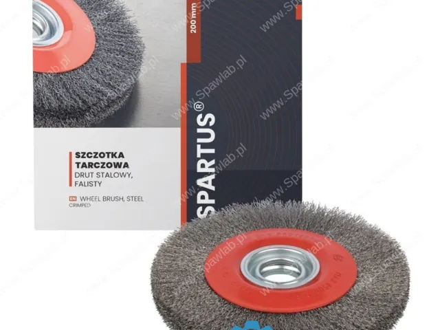 Spartus Szczotka tarczowa fi 200x25mm, drut stalowy falisty 0,3mm