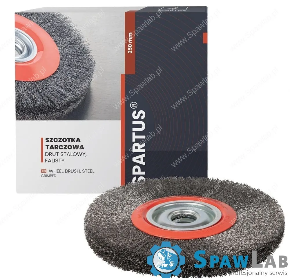 Spartus Szczotka tarczowa fi 250x25mm, drut stalowy falisty 0,3mm
