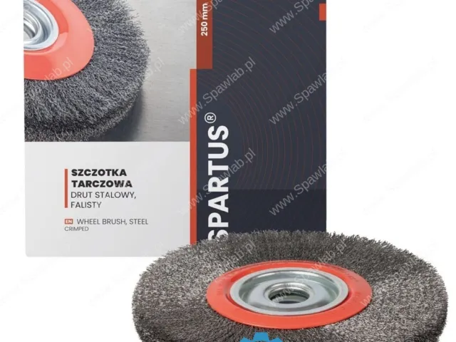 Spartus Szczotka tarczowa fi 250x25mm, drut stalowy falisty 0,3mm