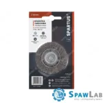 Spartus Szczotka tarczowa fi 63mm trzpieniowa, drut stalowy falisty 0,3mm, trzpień 6mm