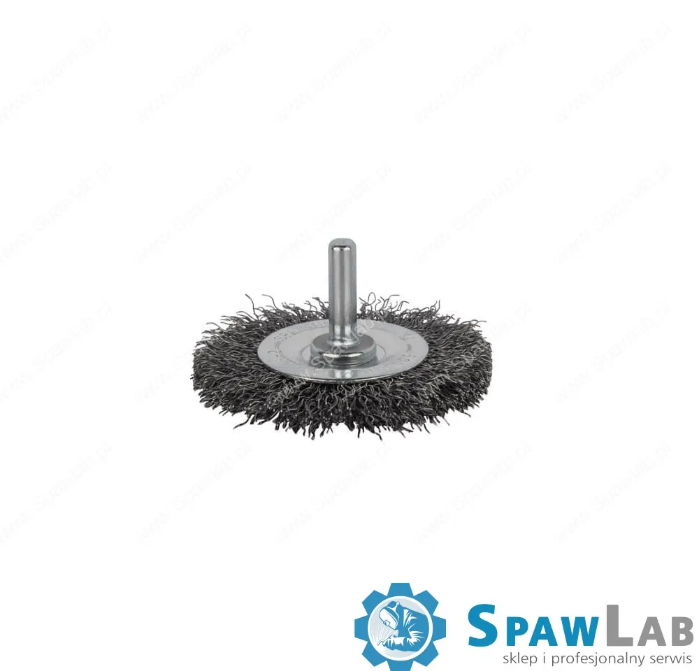 Spartus Szczotka tarczowa fi 63mm trzpieniowa, drut stalowy falisty 0,3mm, trzpień 6mm, zdjęcie 3
