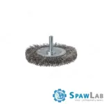 Spartus Szczotka tarczowa fi 75mm trzpieniowa, drut nierdzewny falisty 0,3mm, trzpień 6mm, zdjęcie 3
