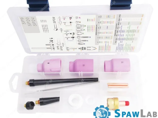 Spartus TIG BOX duża Soczewka 17/18/26 zestaw na elektrodę 1.6mm