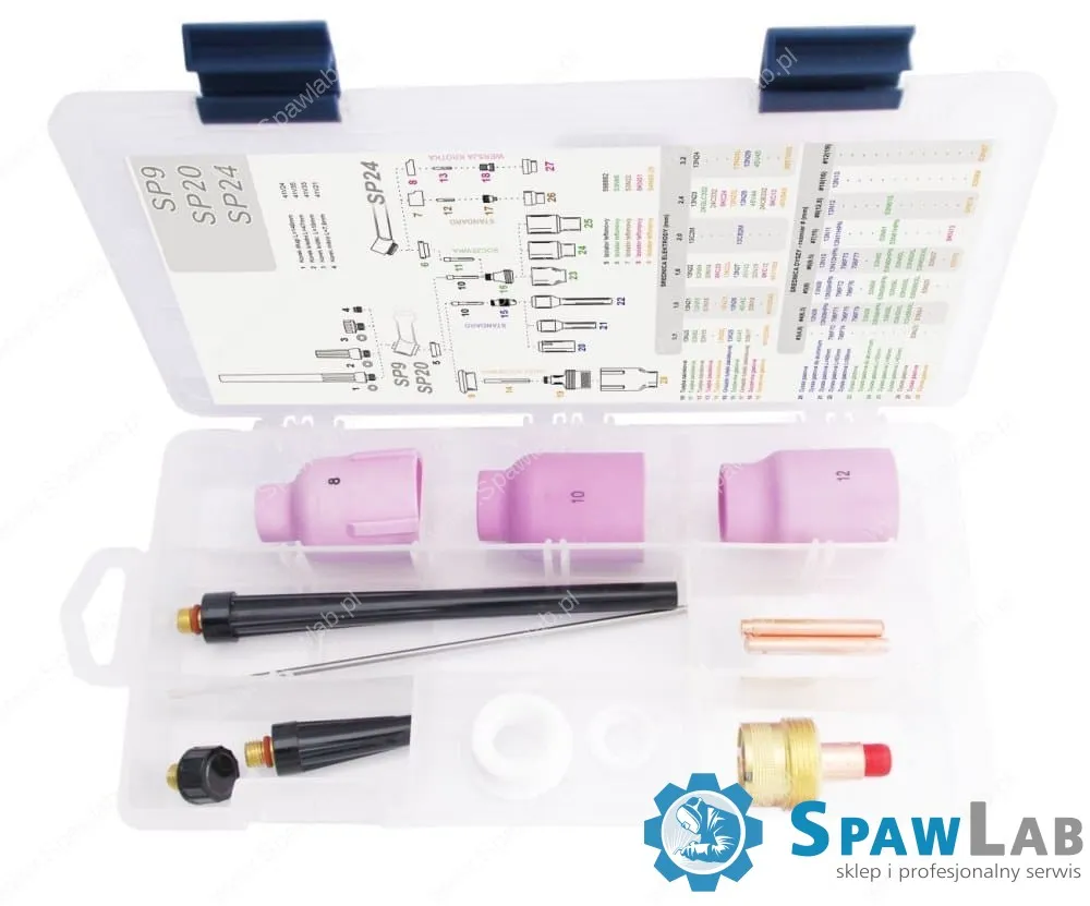 Spartus TIG BOX duża Soczewka 17/18/26 zestaw na elektrodę 1.6mm