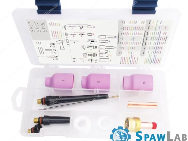 Spartus TIG BOX duża Soczewka 17/18/26 zestaw na elektrodę 3.2mm