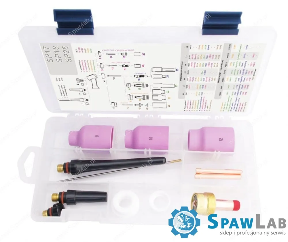Spartus TIG BOX duża Soczewka 17/18/26 zestaw na elektrodę 3.2mm