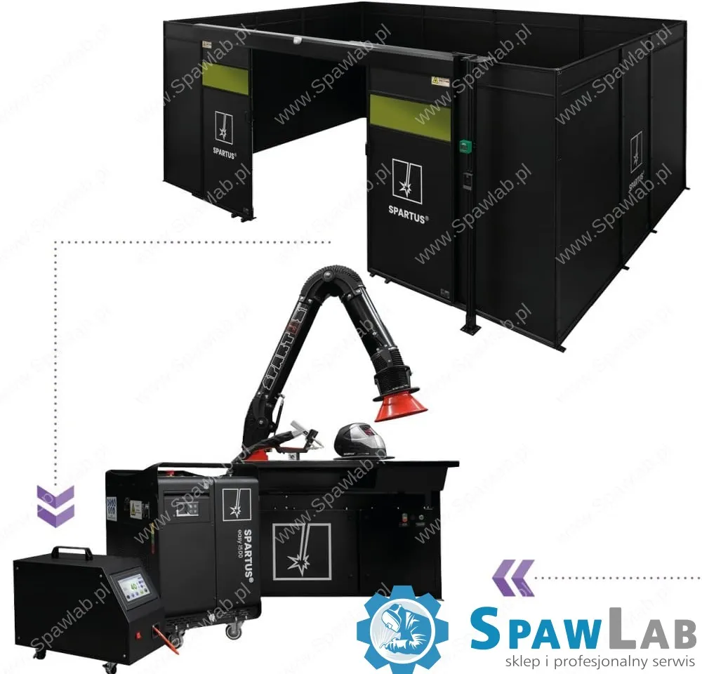 Spartus Zabudowa stanowiska 6000x4000x2250 do spawania laserowego z wyposażeniem