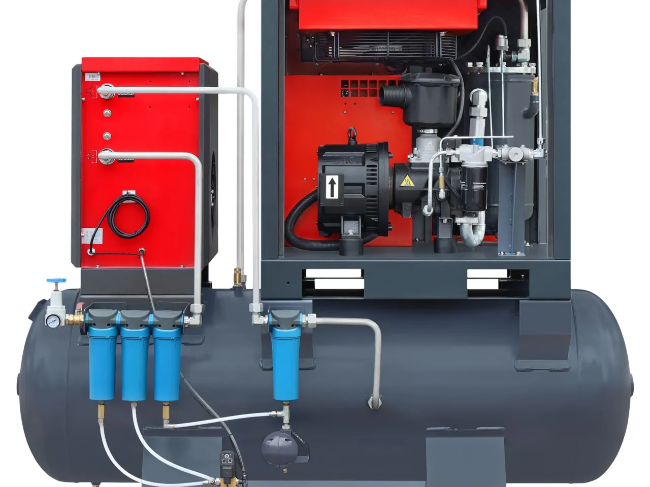 Sprężarka śrubowa ARROW II VSD 15 kW/500 710-1100 l/min. 16 Bar zestaw na zbiorniku poziomym 500L+ osuszacz + filtry ISO 8573-1 1:4:1, zdjęcie 7