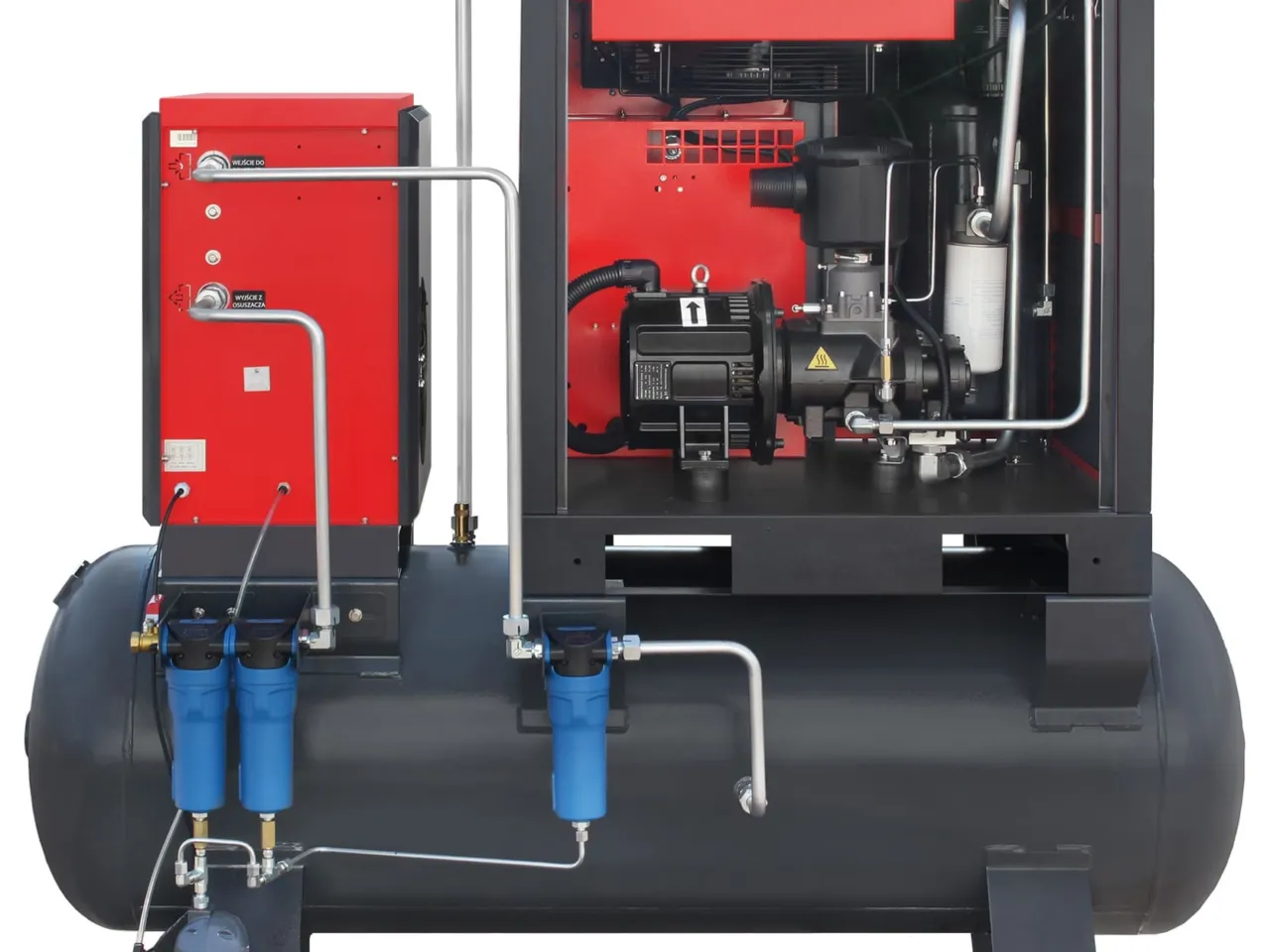 Sprężarka śrubowa ARROW II VSD 15 kW/500 720-1800 l/min. 10 Bar zestaw na zbiorniku poziomym 500L + osuszacz + filtry ISO 8573-1 1:4:1, zdjęcie 7